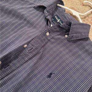 Ralph Lauren Men's Navy Checkered Shirt
